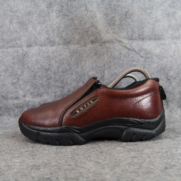 Roper Shoes Womens 7 Slip On Casual Moc Leather Performance Brown Work Comfort - Picture 4 of 15